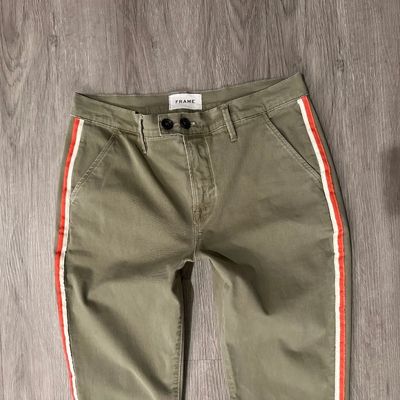 FRAME Olive Side Stripe Trouser Pant Sz 26 NEW $428!! - Picture 4 of 6
